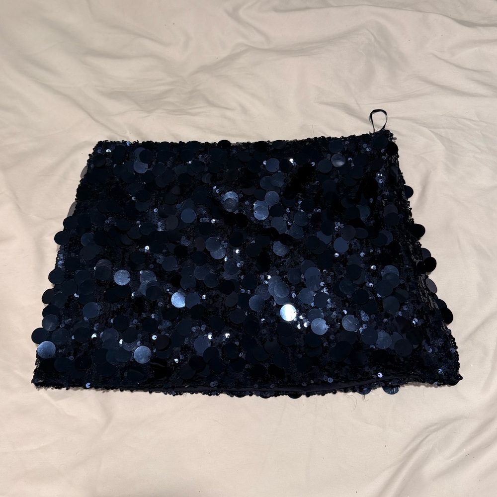 Edikted Midnight Sequin Mini Skirt